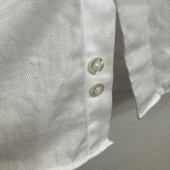 💙 Michael Kors Men’s Slim Fit Button Up Shirt, White - Size L, 16, 32/33 - Picture 5 of 7